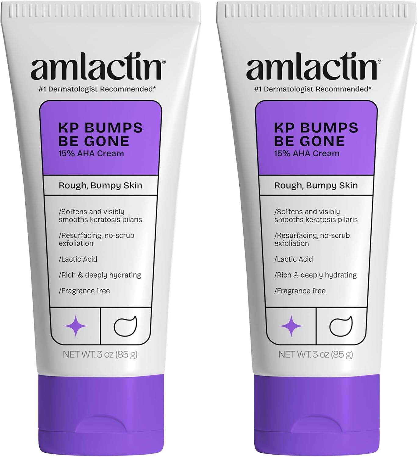 Amlactin KP Bumps Be Gone Hydrating Cream, Moisturizing Cream for Rough and Bumpy Dry Skin, 3 Oz Tube