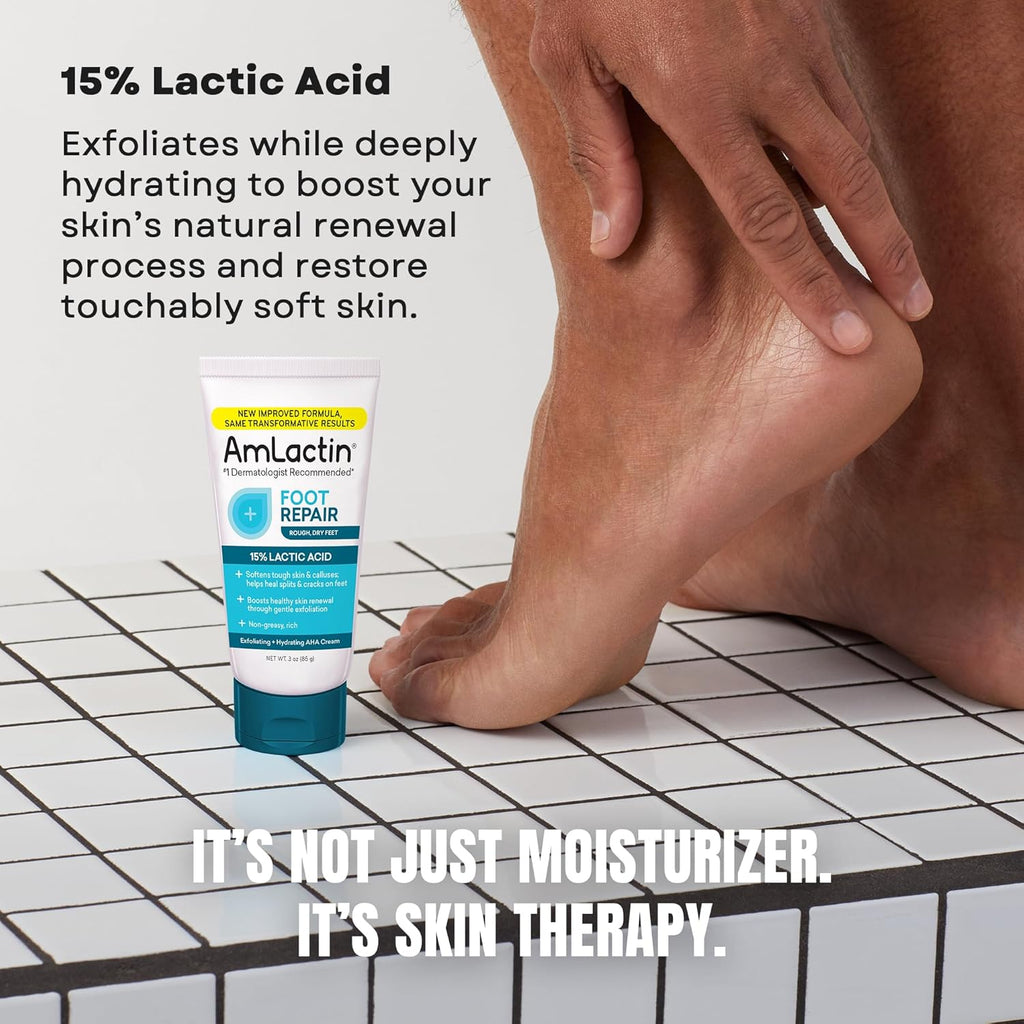 Foot Repair Foot Cream Therapy, Foot Cream for Dry Cracked Heels - 3 Oz Tube (Packaging May Vary)