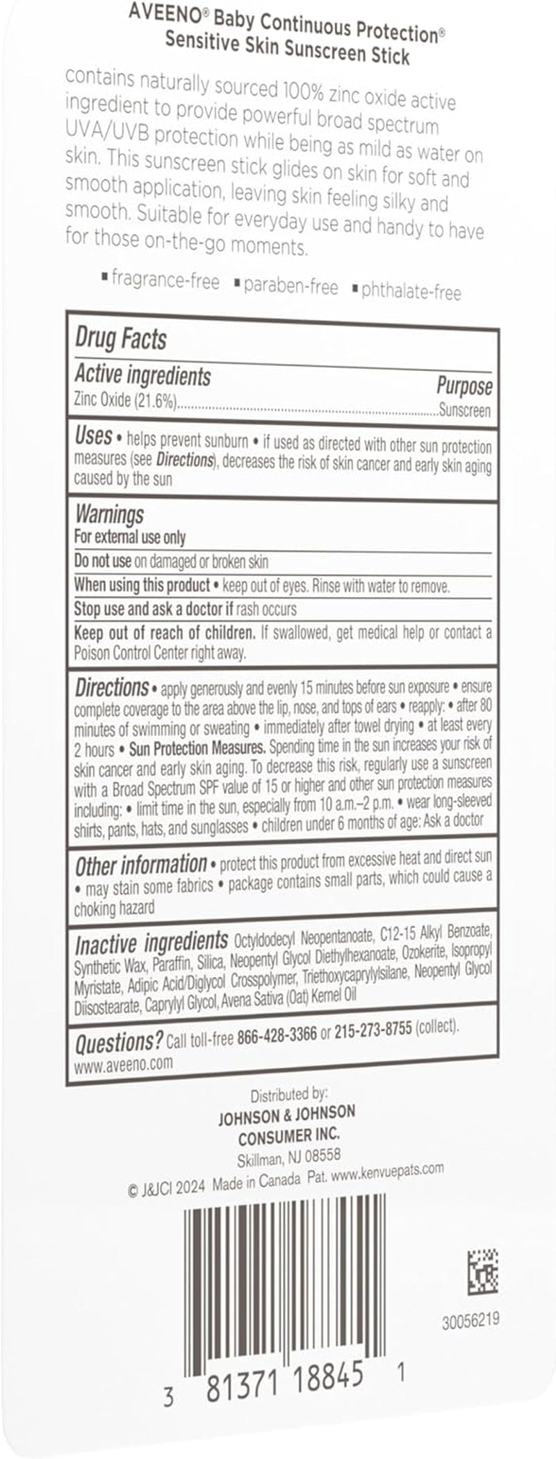 Continuous Protection Mineral Sunscreen Stick for Sensitive Skin with Broad Spectrum SPF 50 Protection for Face & Body, Naturally Sourced 100% Zinc Oxide, Travel Size, 0.47 Oz