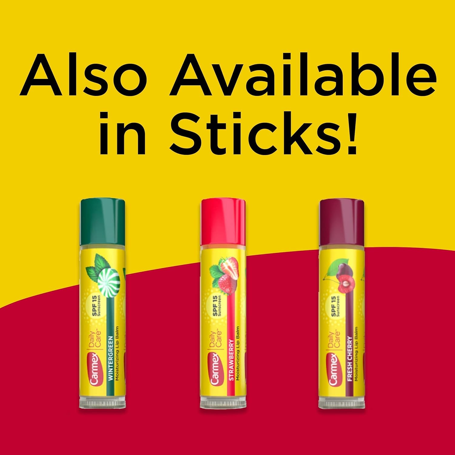 Moisturizing Lip Balm Variety Pack - Fresh Cherry, Strawberry, Wintergreen .35 Oz Tube