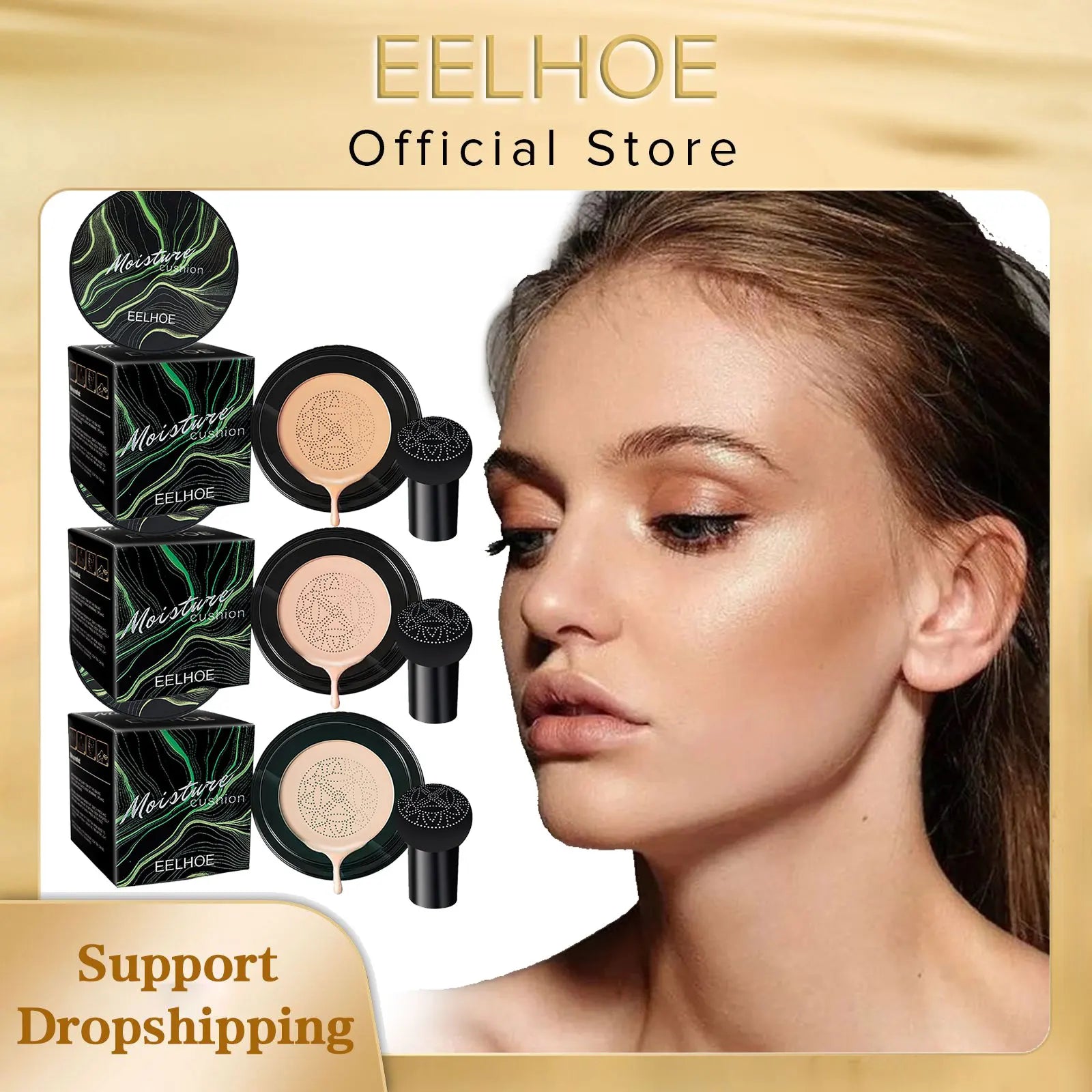 Mushroom Air Cushion CC Cream Mushroom Head Waterproof Brighten Base Makeup Cosmetics Professional Concealing Foundation