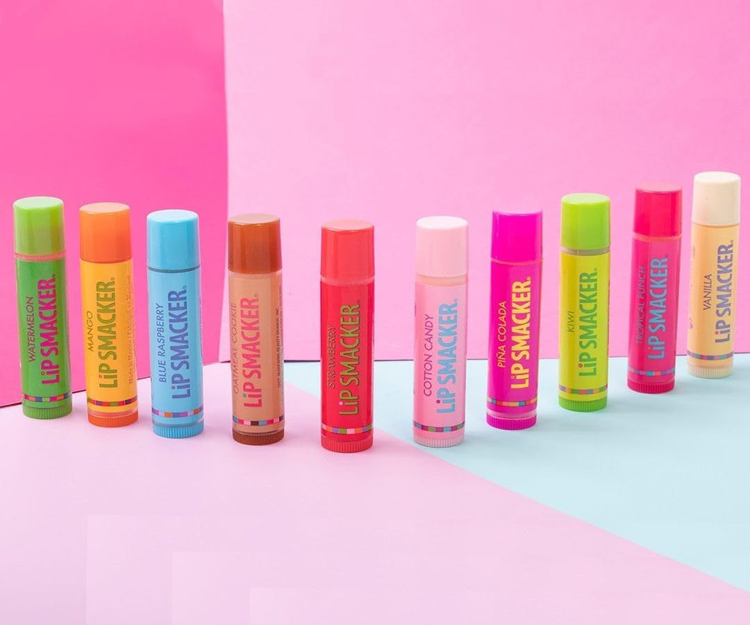 Original & Best Holiday Flavored Lip Balm Party Pack, Oatmeal Cookie, Vanilla, Mango, Watermelon, Tropical Punch, Cotton Candy, Kiwi, Strawberry, Clear