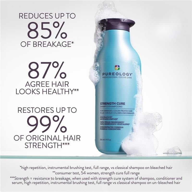 Strength Cure Shampoo | for Damaged, Color-Treated Hair | Fortifies & Strengthens Hair | Sulfate-Free | Vegan | 266Ml