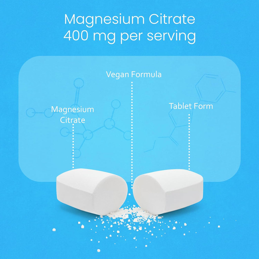Magnesium Citrate 400 Mg - 120 Tablets Elemental Magnesium Supports Function of Muscles, Bones, Heart Non-Gmo per Serving