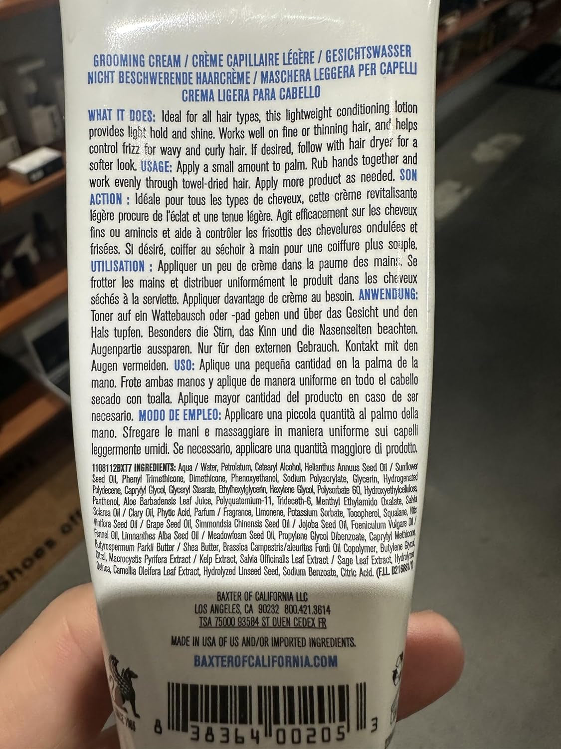 Baxter of California Grooming Cream, 100 Ml