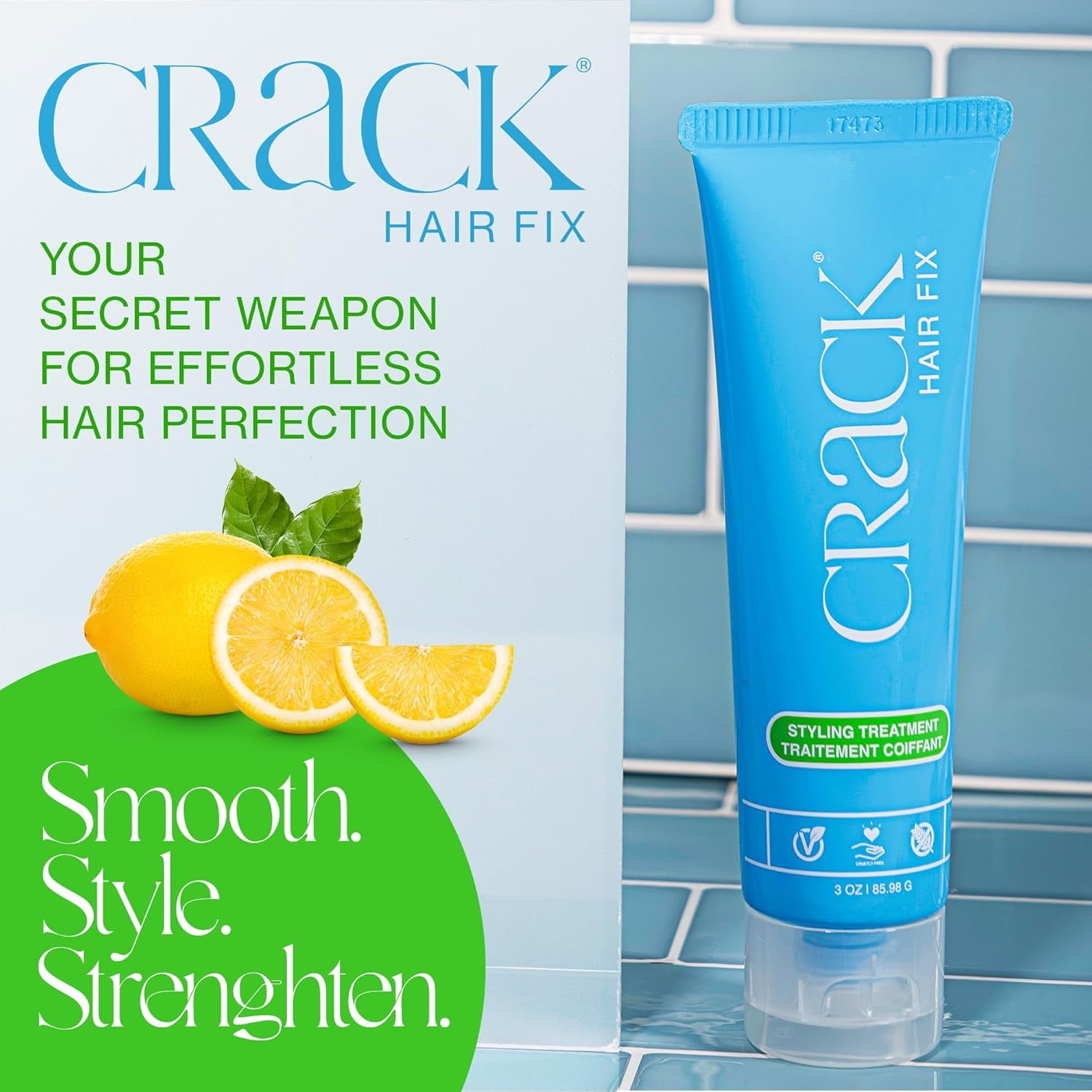 Crack Styling Leave-In Treatment with UV and Thermal Protection, 2.5 Fluid Ounce
