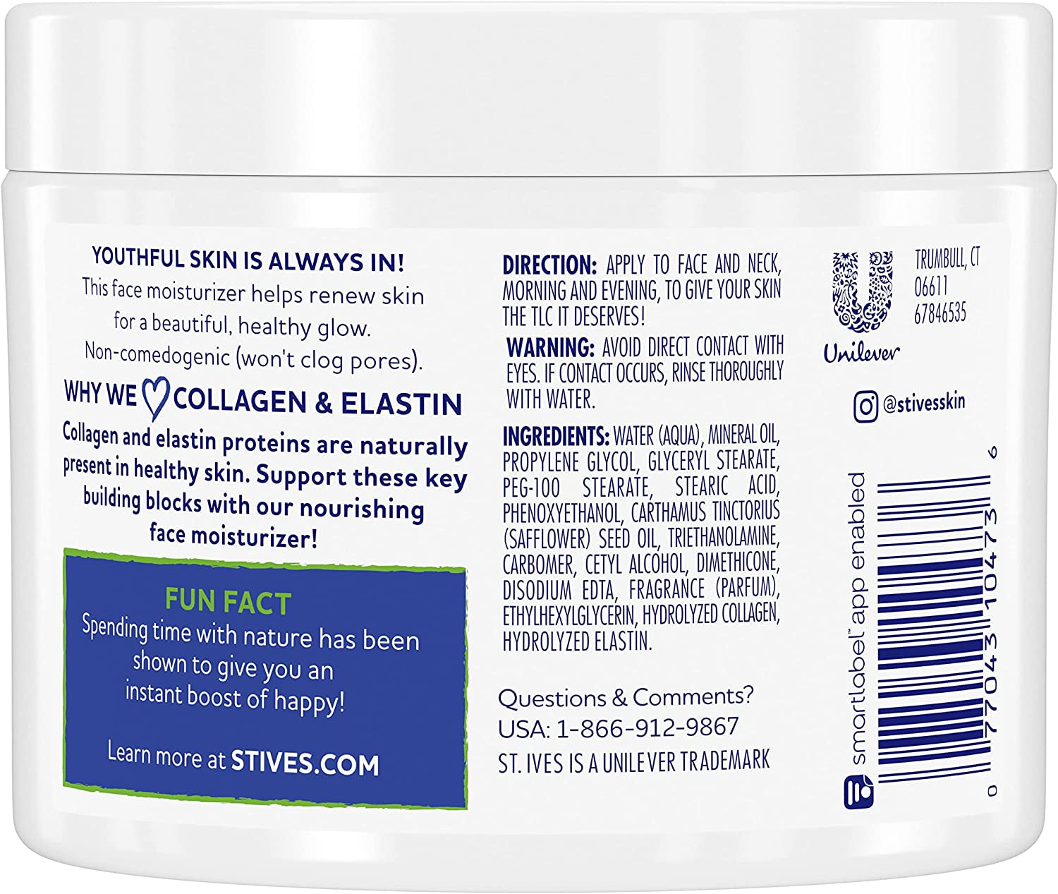 Timeless Skin Facial Moisturizer, Collagen Elastin 10 Oz