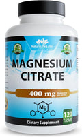 Magnesium Citrate 400 Mg - 120 Tablets Elemental Magnesium Supports Function of Muscles, Bones, Heart Non-Gmo per Serving
