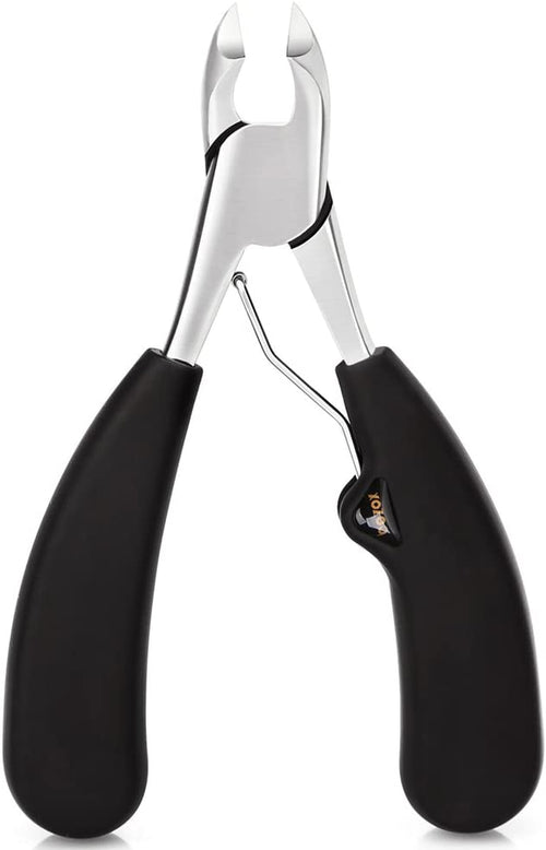 BEZOX Toenail Clippers for Thick or Ingrown Toenails - Soft Grip Long Handle Fingernail Clipper - Heavy Duty Nail Clipper - with Metal Box