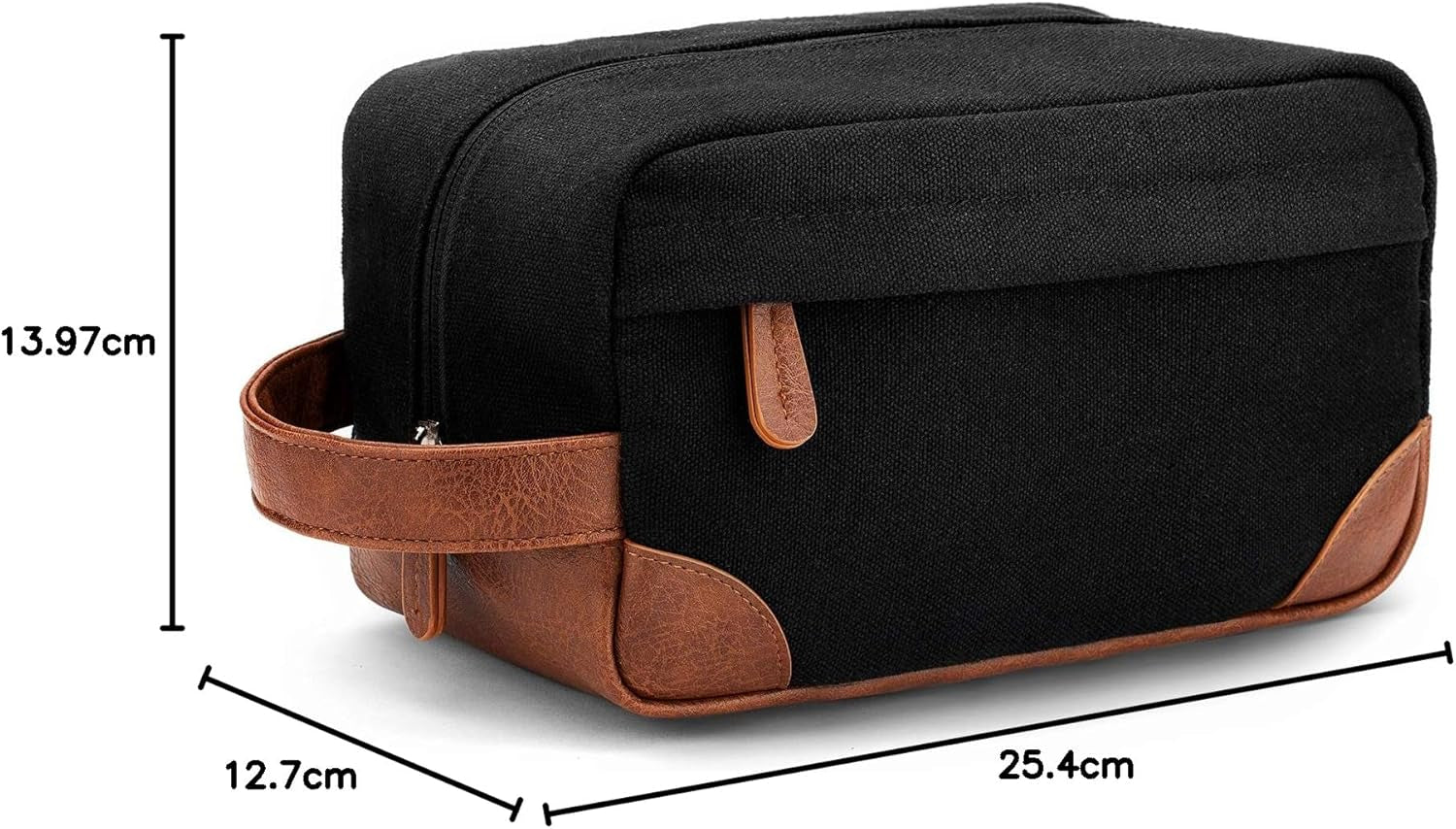 Vorspack Large Water-Resistant Canvas Hanging Toiletry Bag for Men - Dark Grey Travel Shaving Bag