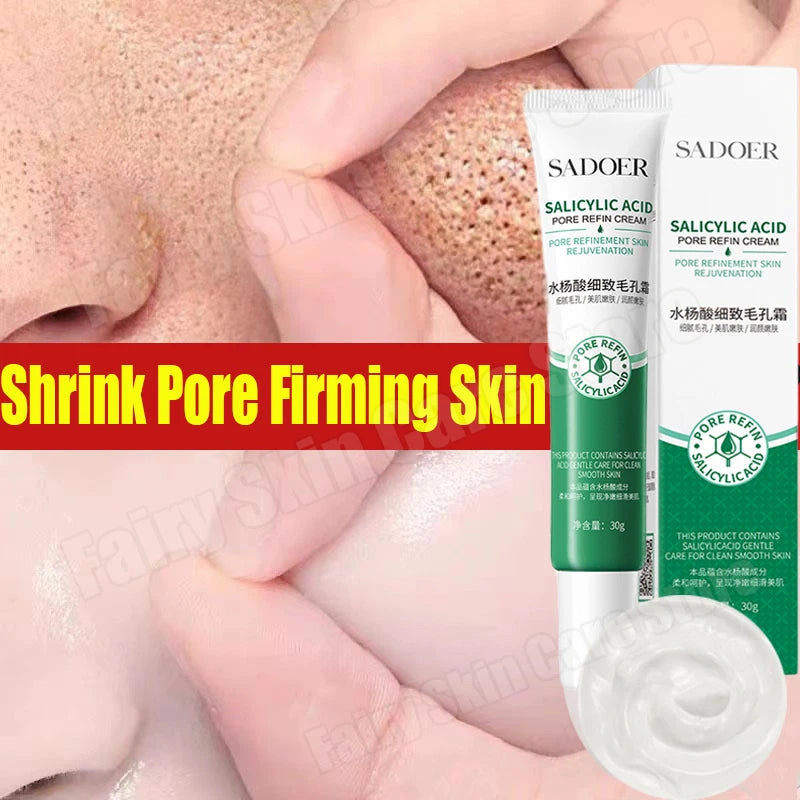 Salicylic Acid Pore Shrinking Cream Eliminate Large Pores Serum Remove Blackhead Acne Repairing Tightening Skin Care Cosmetics