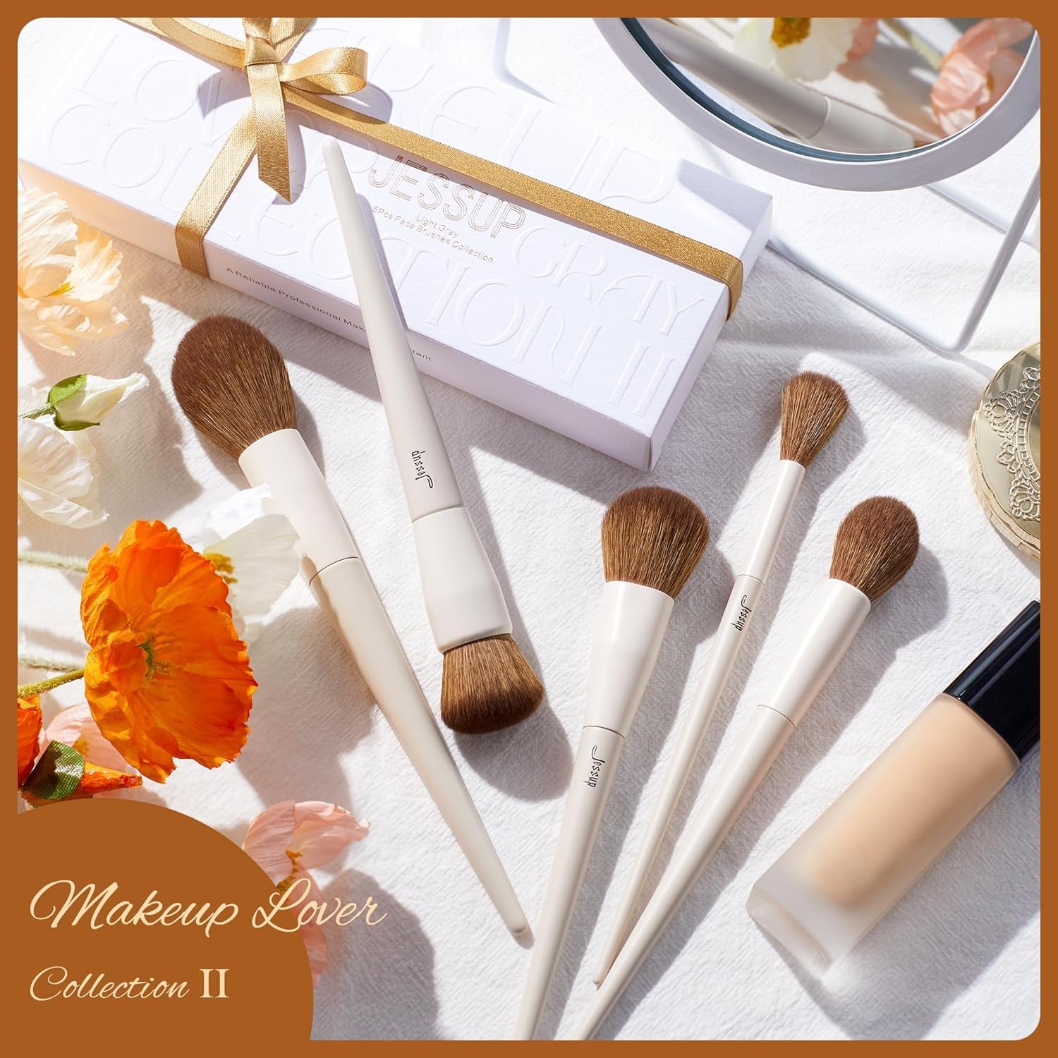 Jessup Eyeshadow Brush Set 8Pcs Eye Makeup Brushes Premium Cruelty-Free Eyeshadow Blending Concealer Eyebrow Eyeliner Spoolie Brush Kit T328