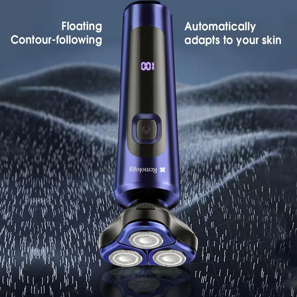 Electric Razor for Men, Electric Shavers for Men Cordless Rechargeable 3D Rotary Electric Razor for Men Face Shaver for Mens Shaving Electric Cordless Waterproof Wet/Dry Men'S Electric Shaver