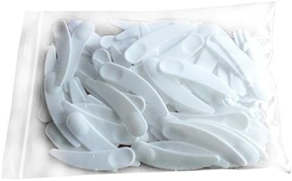 100 PCS Mini Curved Cosmetic Scoop Makeup Mask Plastic Spoon (White)