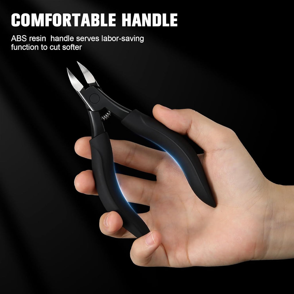 BEZOX Toenail Clippers for Thick or Ingrown Toenails - Soft Grip Long Handle Fingernail Clipper - Heavy Duty Nail Clipper - with Metal Box