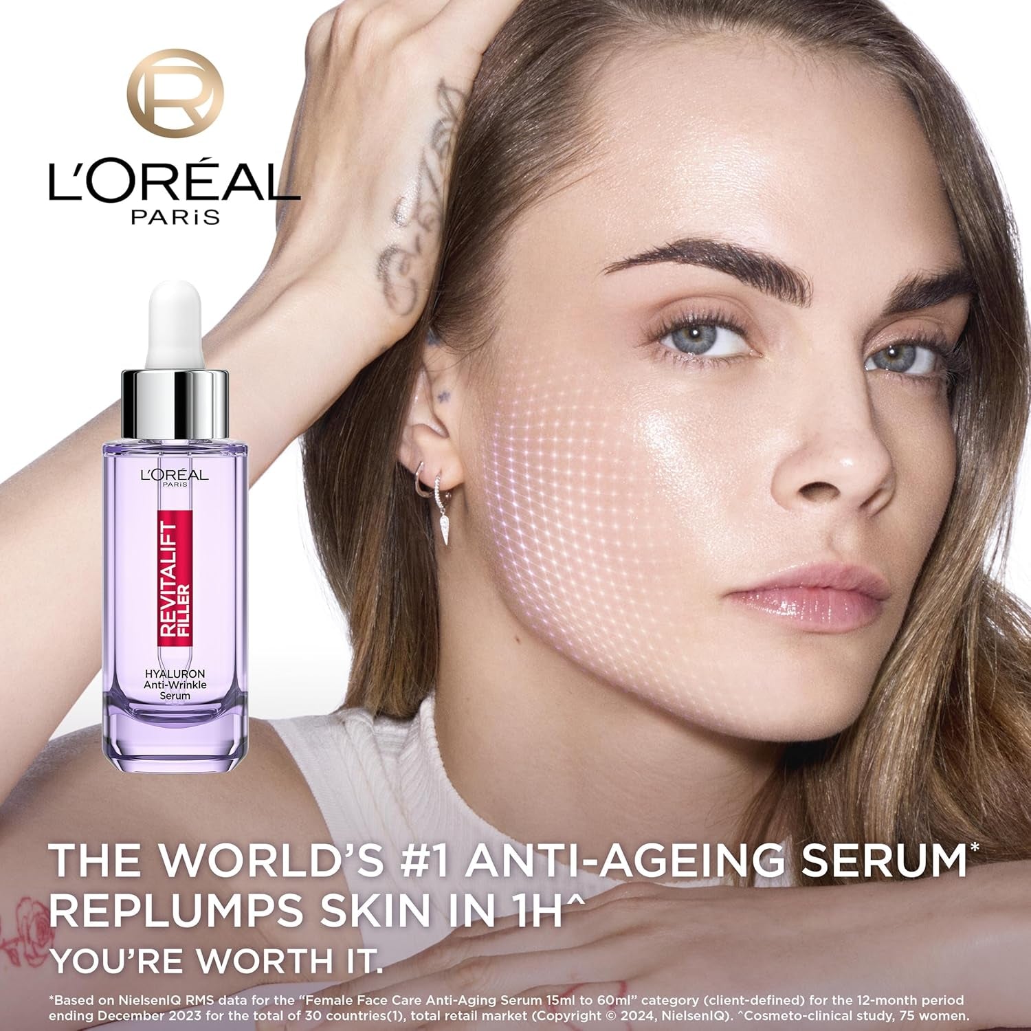 L'Oréal Paris, Face Serum, Hydrating & Plumping, Revitalift Filler 1.5% Pure Hyaluronic Acid, 30 Ml