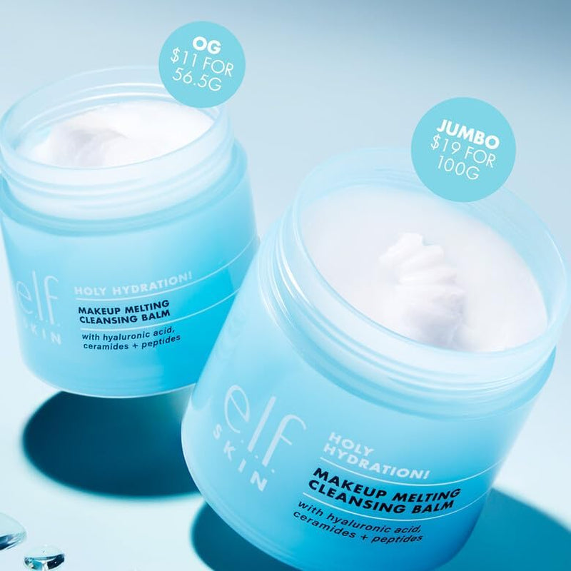 Holy Hydration! Makeup Melting Cleansing Balm, Face Cleanser & Makeup Remover, Infused with Hyaluronic Acid to Hydrate Skin, 2 Oz