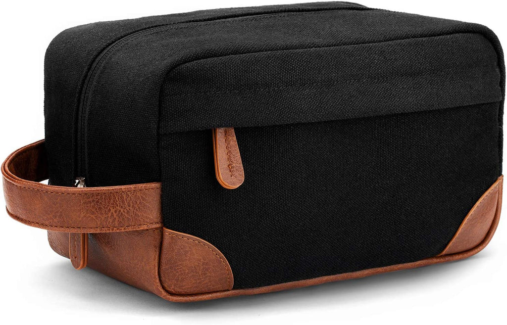 Vorspack Large Water-Resistant Canvas Hanging Toiletry Bag for Men - Dark Grey Travel Shaving Bag