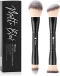 Makeup Brushes Duo End Foundation Contour Powder and Buffer Brush Bronzer Double Makeup Brush Set 2Pcs Black