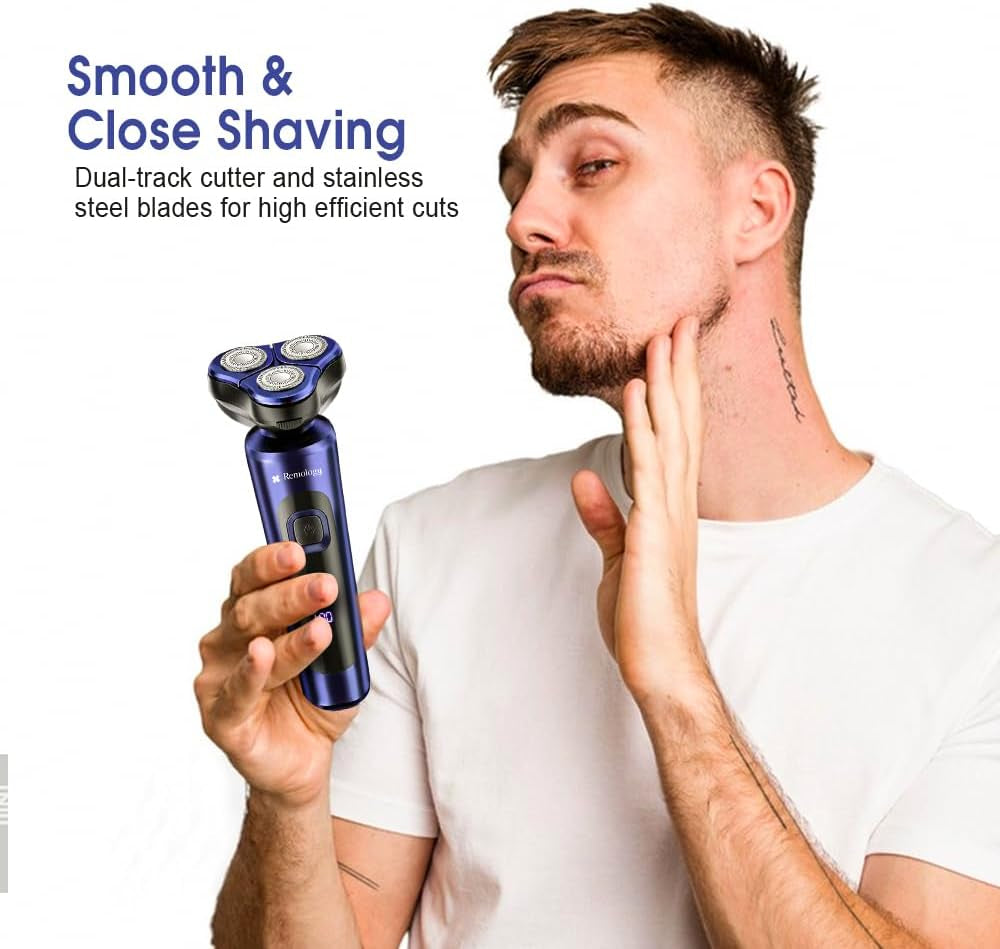 Electric Razor for Men, Electric Shavers for Men Cordless Rechargeable 3D Rotary Electric Razor for Men Face Shaver for Mens Shaving Electric Cordless Waterproof Wet/Dry Men'S Electric Shaver