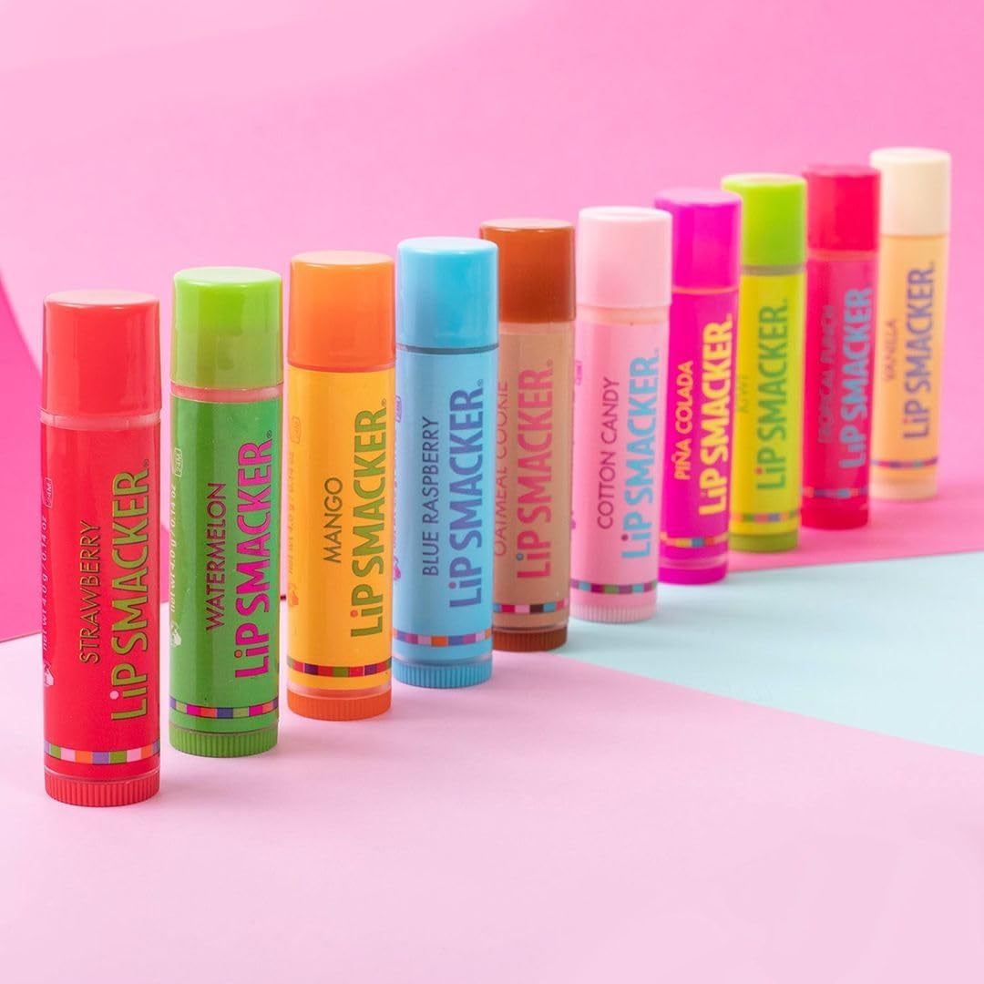 Original & Best Holiday Flavored Lip Balm Party Pack, Oatmeal Cookie, Vanilla, Mango, Watermelon, Tropical Punch, Cotton Candy, Kiwi, Strawberry, Clear