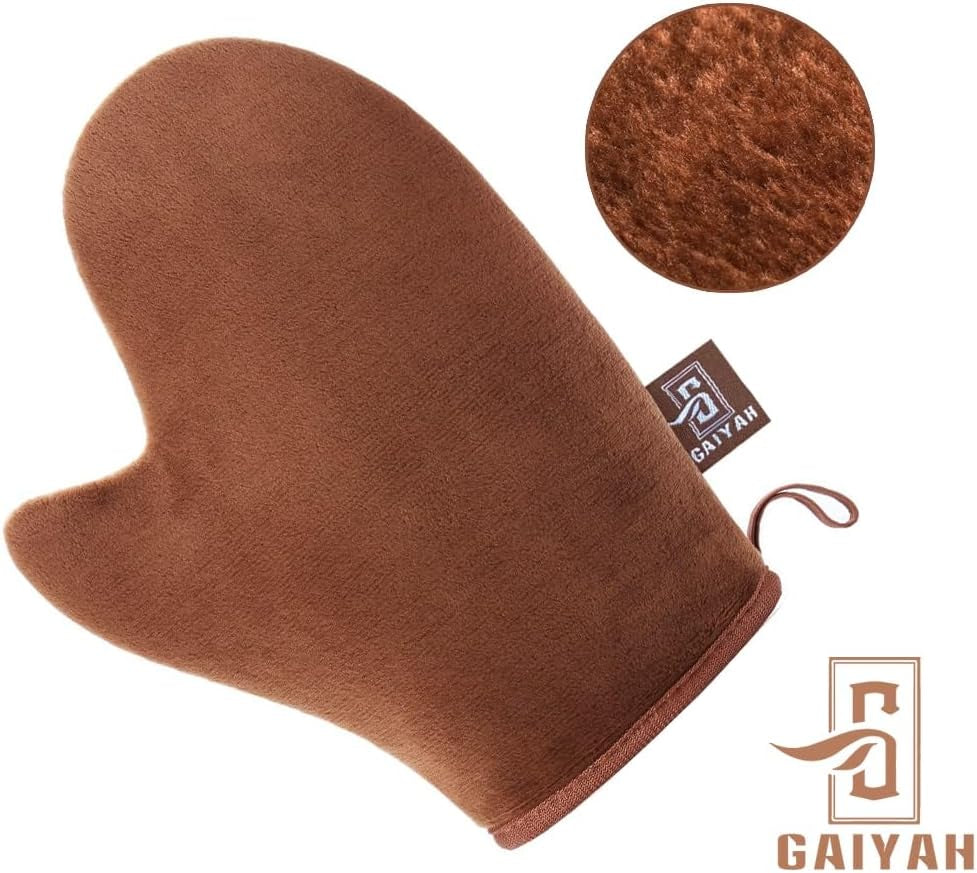 (Single) - GAIYAH Self Tanning Mitt Applicator - Sunless Tanning Mitt Self Tanner Mitt Self Tanning Mit Self Tan Mitt Self Tanner Applicator Mitt Tan Applicator Mitt with Thumb Ultra Soft Tanning Glove