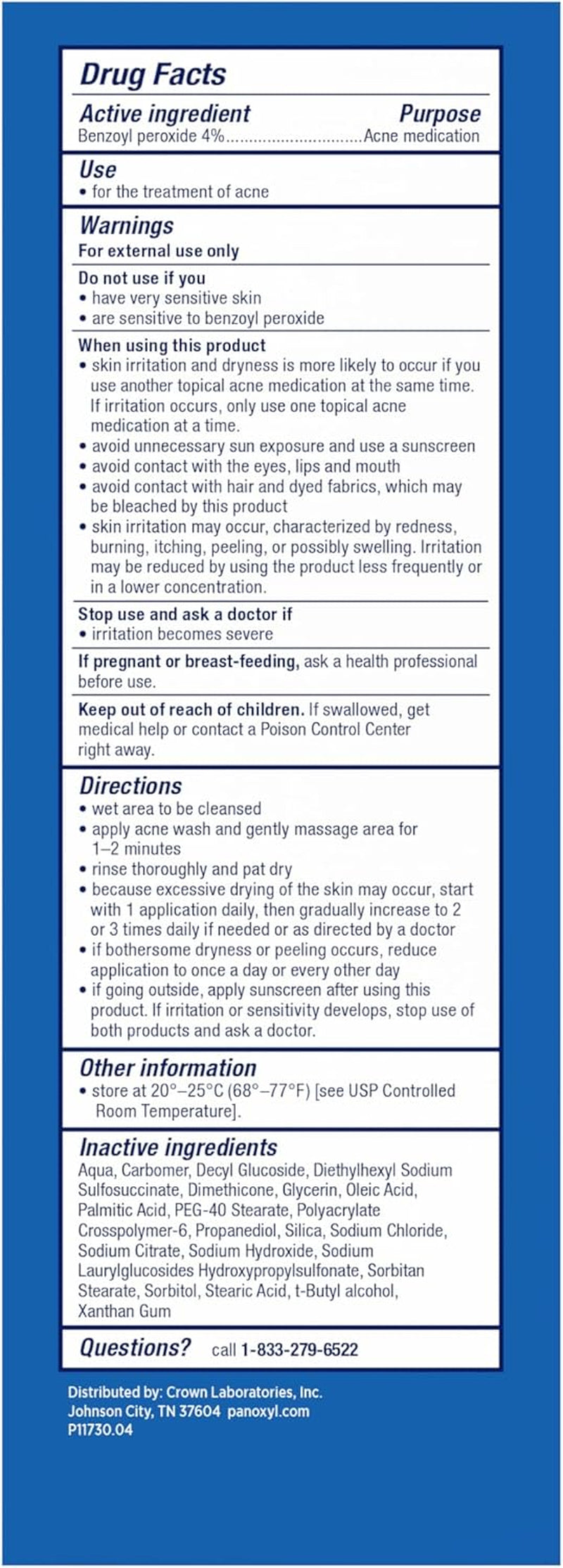 Benzoyl Peroxide 4% Daily Control Acne Creamy Wash 6 Oz (170G)
