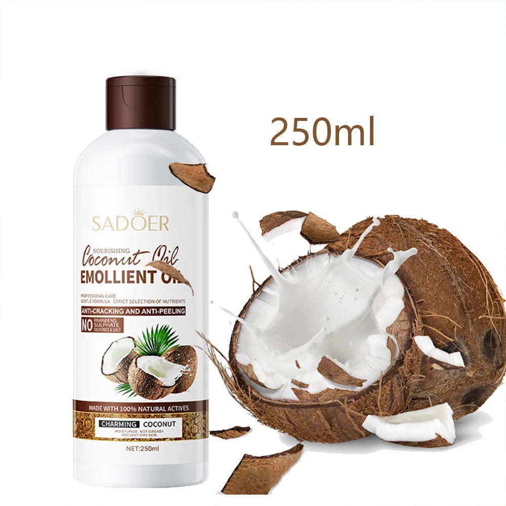 250Ml Coconut Oil Sooth Dry Skin Lighten Fine Lines Face Massage Oil Nourishes Hair Removes Frizz Hair Care Oil Firming Body Oil
