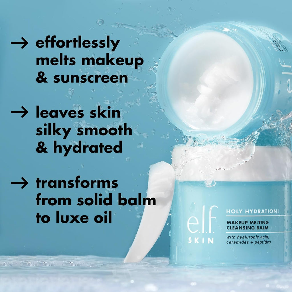 Holy Hydration! Makeup Melting Cleansing Balm, Face Cleanser & Makeup Remover, Infused with Hyaluronic Acid to Hydrate Skin, 2 Oz
