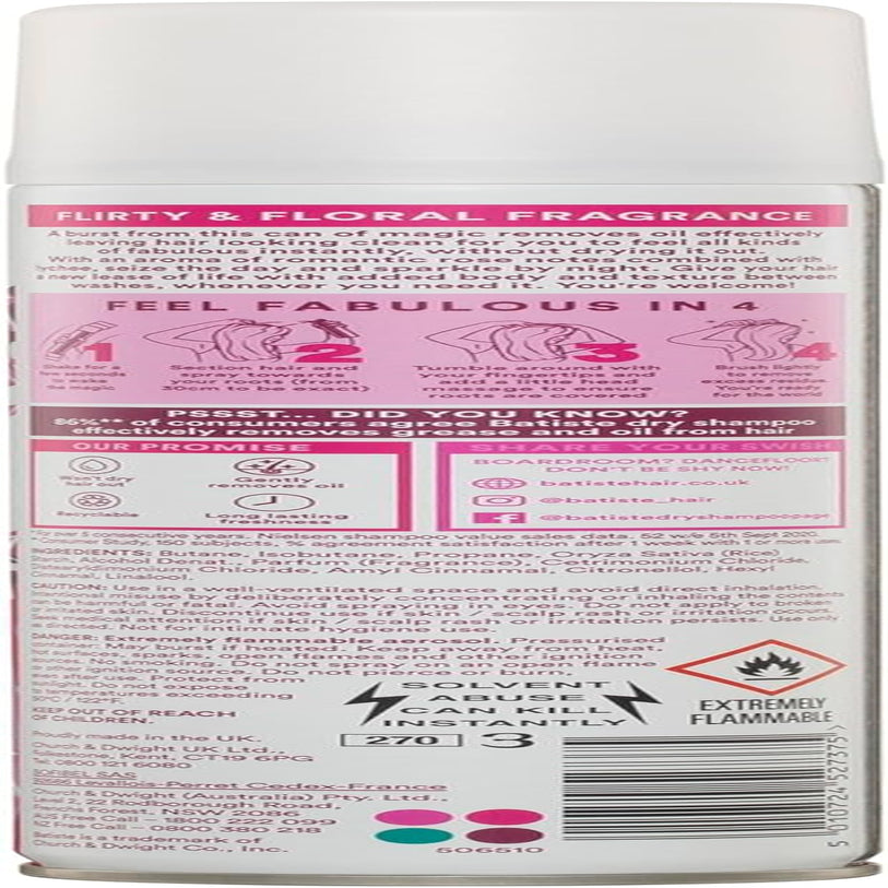 Blush Dry Shampoo 200Ml - Quick Hair Refresh with Flirty Floral Scent, Adds Volume & Texture, & Absorbs Oil, Ideal for Daily Haircare & Styling, for All Hair Types, Instant Results
