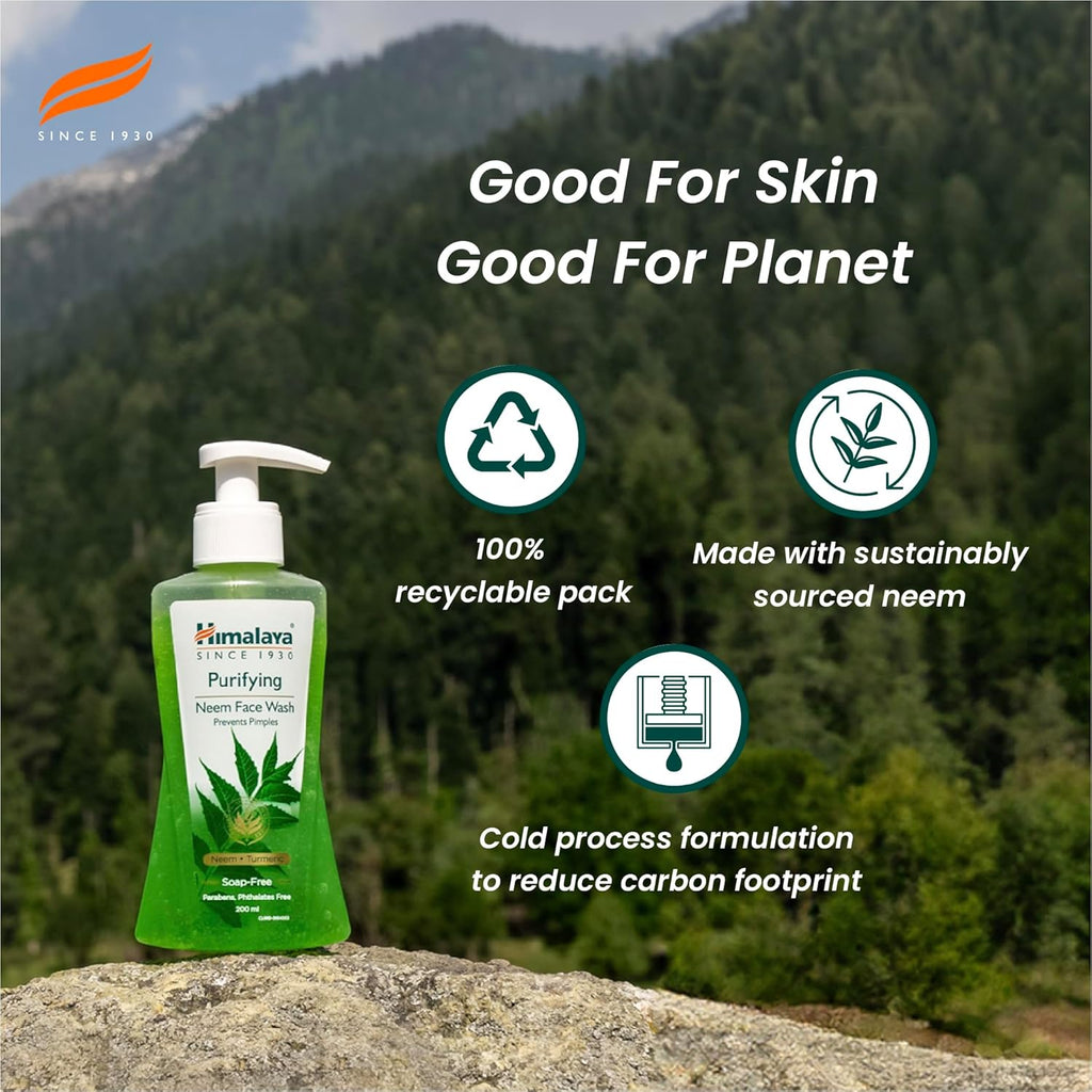 Himalaya Herbals Purifying Neem Face Wash, 300Ml Pack of 2