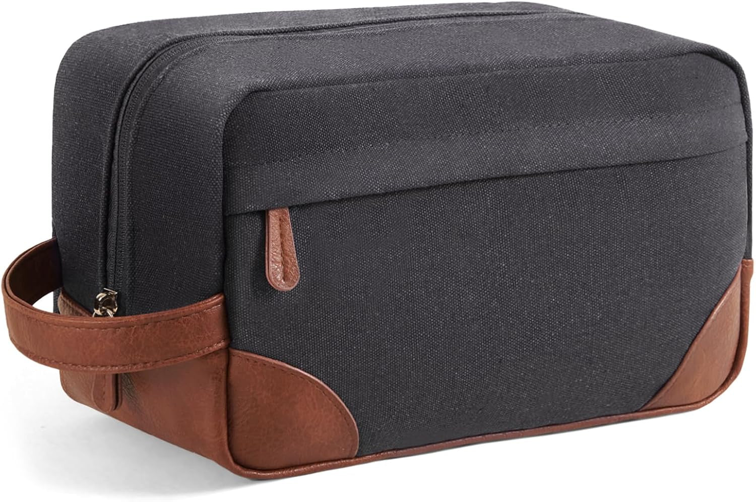 Vorspack Large Water-Resistant Canvas Hanging Toiletry Bag for Men - Dark Grey Travel Shaving Bag